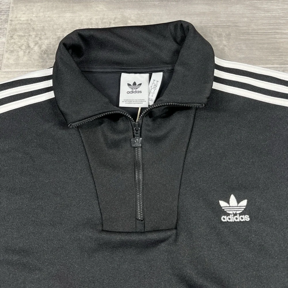 Adidas Originals Funnel Neck 1/4 Zip Track‎ Jacket Top Men's Size M Black IZ4803